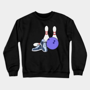 Pins ball and shoes for bowling Crewneck Sweatshirt